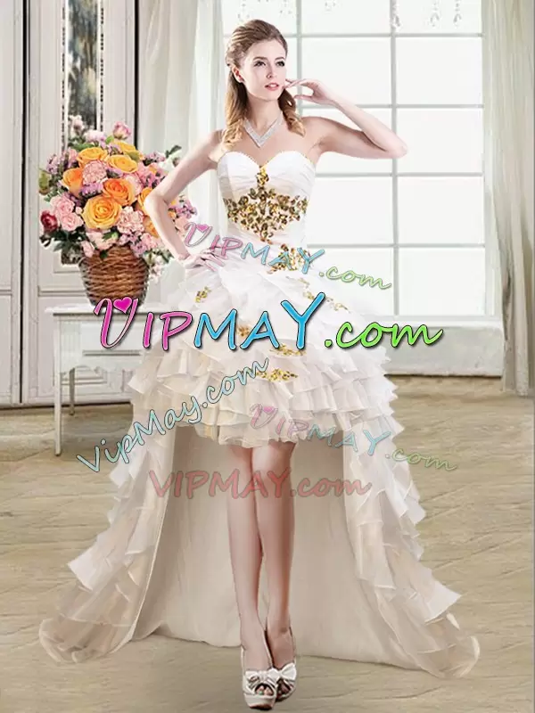 Hot Selling Floor Length Lace Up Vestidos de Quinceanera White for Military Ball and Sweet 16 and Quinceanera with Beading and Ruffles