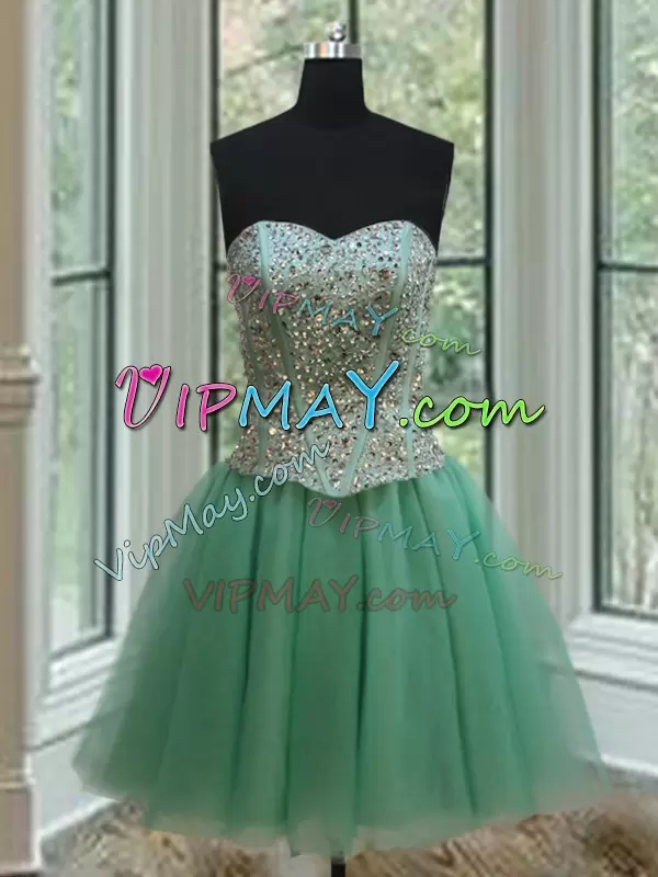 Colorful Apple Green Sweetheart Lace Up Beading Sweet 16 Dress Sleeveless