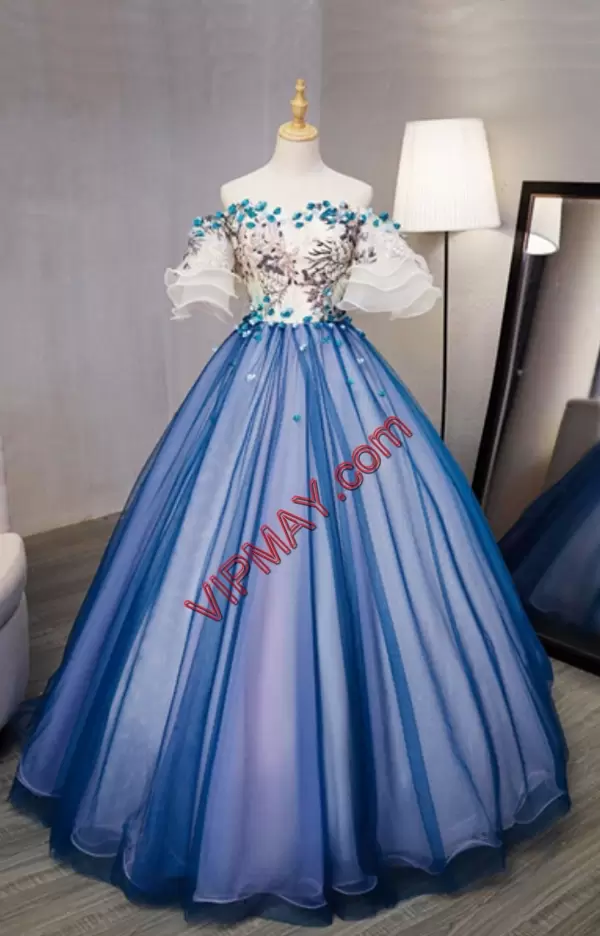 short sleeves quinceanera dress,quinceanera dress without persons,quinceanera dress without people,two tone quinceanera dress,