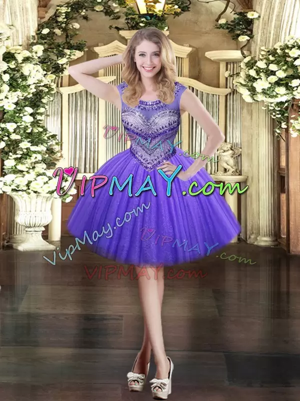 Spectacular Lavender Ball Gowns Tulle Sweetheart Sleeveless Beading Floor Length Lace Up Quinceanera Dresses