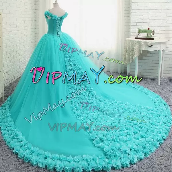 aqua blue quinceanera dress,aqua green quinceanera dress,quinceanera dress with long train,off the shoulder quinceanera dress,tulle quinceanera dress,puffy quinceanera dress,quinceanera dress with sleeves,quinceanera dress with 3d flowers,lace back up quinceanera dress,aqua blue sweet 16 dress,ball gown quinceanera dress,quinceanera dress wholesale,quinceanera dress 2020,