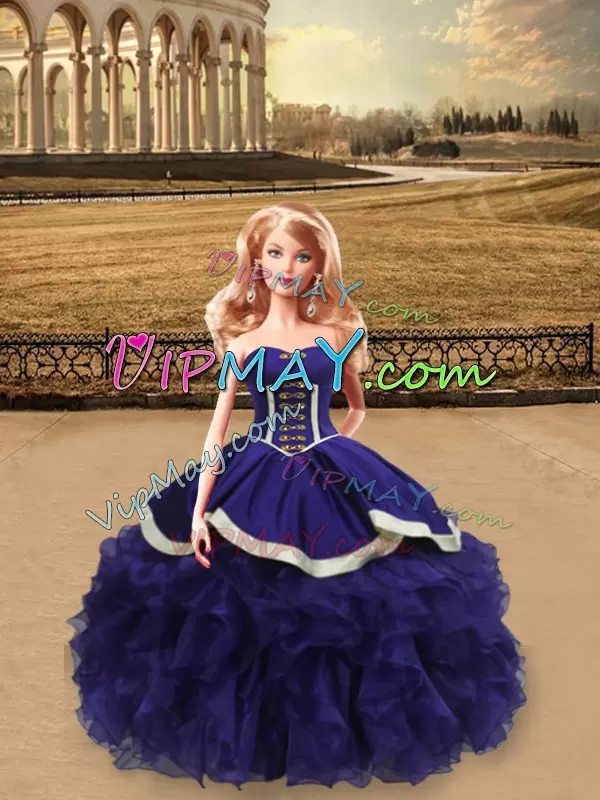 Sleeveless Sweetheart Lace Up Floor Length Beading and Ruffles 15th Birthday Dress Sweetheart