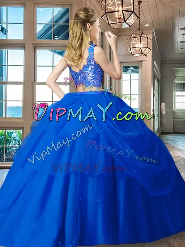 Red V-neck Zipper Lace and Ruffled Layers Quinceanera Dresses Sleeveless