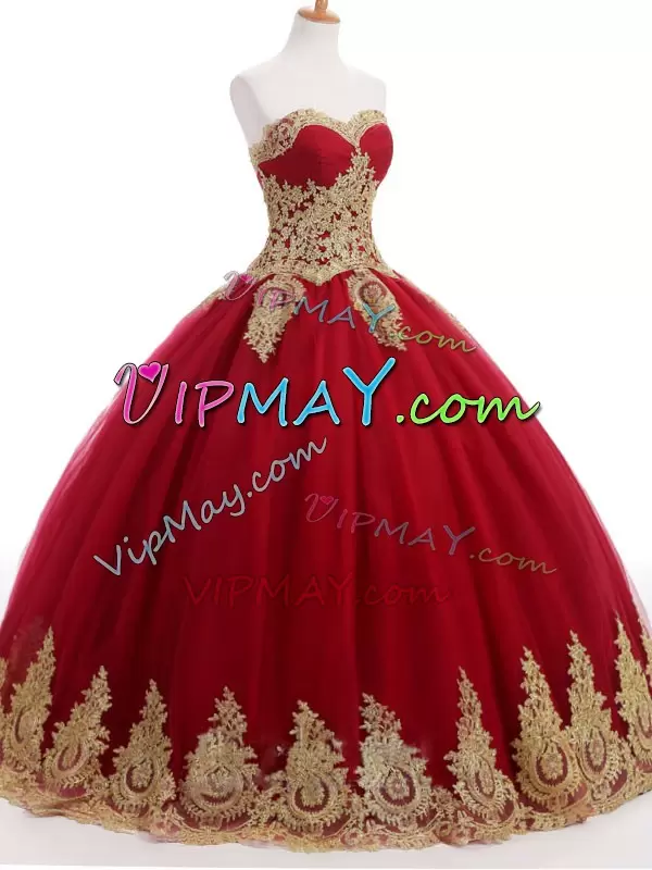 Wine Red Sweetheart Lace Up Ruffles and Sequins Quinceanera Gowns Sleeveless