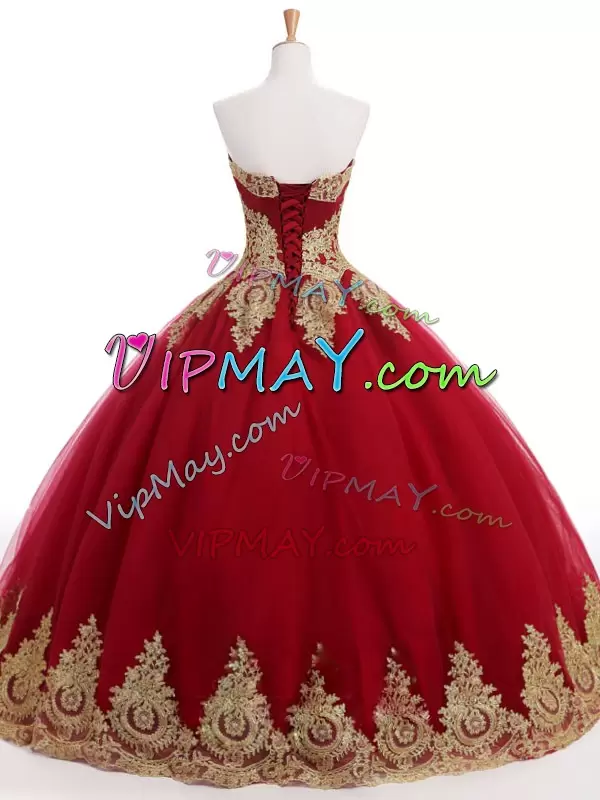 Wine Red Sweetheart Lace Up Ruffles and Sequins Quinceanera Gowns Sleeveless