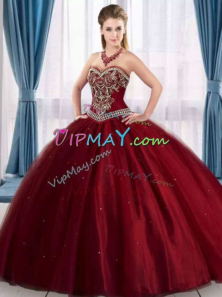 Adorable Tulle Sleeveless Floor Length Vestidos de Quinceanera and Beading