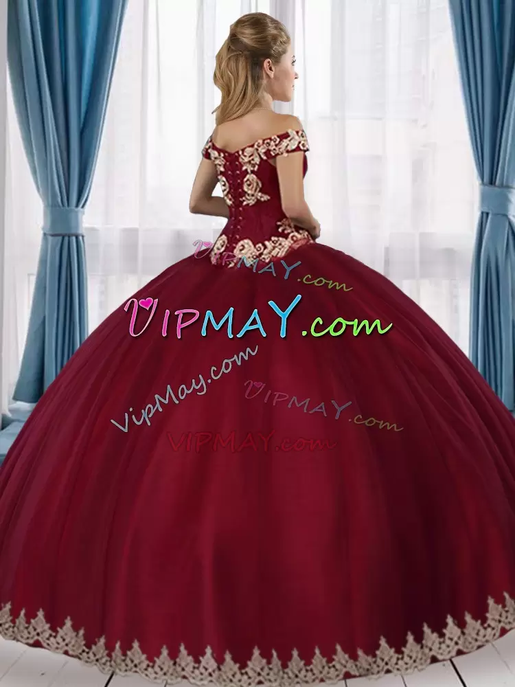 Lovely Floor Length Ball Gowns Sleeveless Burgundy 15th Birthday Dress Lace Up