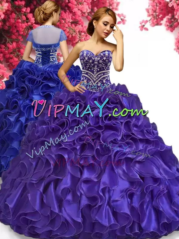 quinceanera dress blueish purpleish,beaded top quinceanera dress,strapless sweetheart quinceanera dress,organza quinceanera dress,