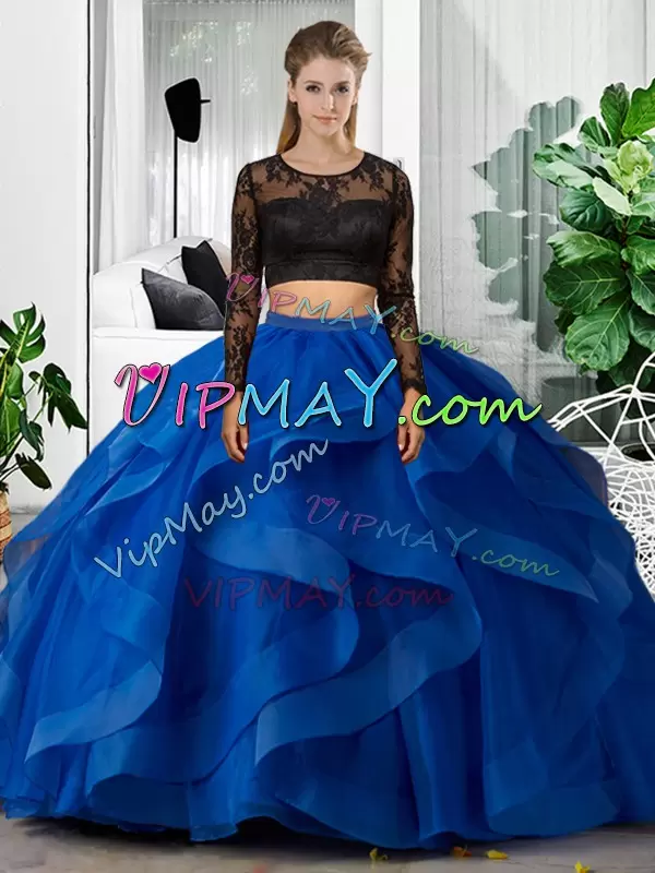 New Arrival Long Sleeves Scoop Lace and Ruffles Backless Quinceanera Dress