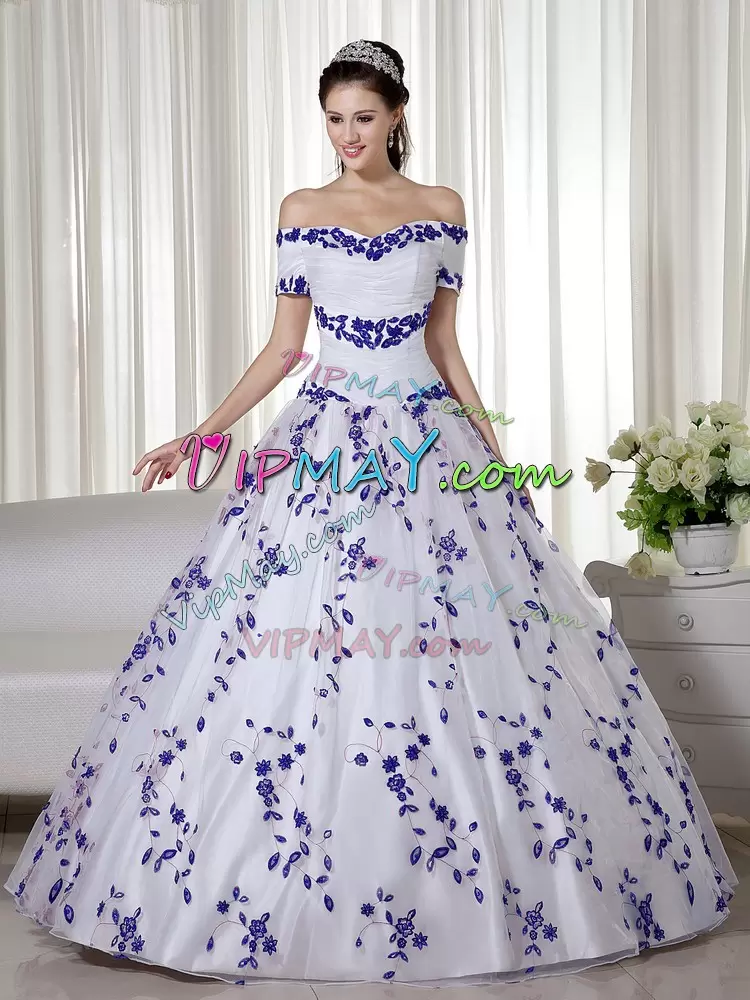 white and blue quinceanera dress,quinceanera dress with sleeves,quinceanera dress with short sleeves,embroidered quinceanera dress,quinceanera dress with embroidery,quinceanera dress with flowers,beautiful quinceanera dress,white and blue sweet 16 dress,quinceanera dress wholesale,quinceanera dress 2020,off the shoulder quinceanera dress,