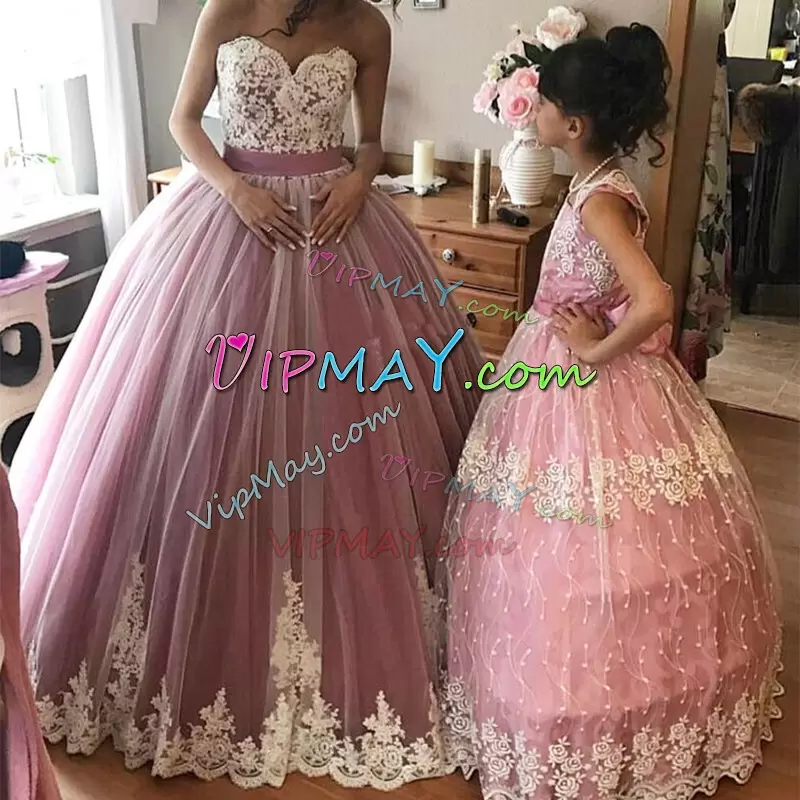Cheap Simple Sweetheart Tulle Appliques Quince Ball Gown Free Shipping