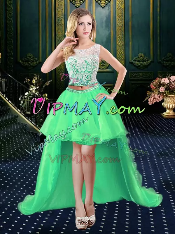 Discount Scoop Sleeveless 15 Quinceanera Dress Floor Length Lace and Sequins Tulle and Sequined