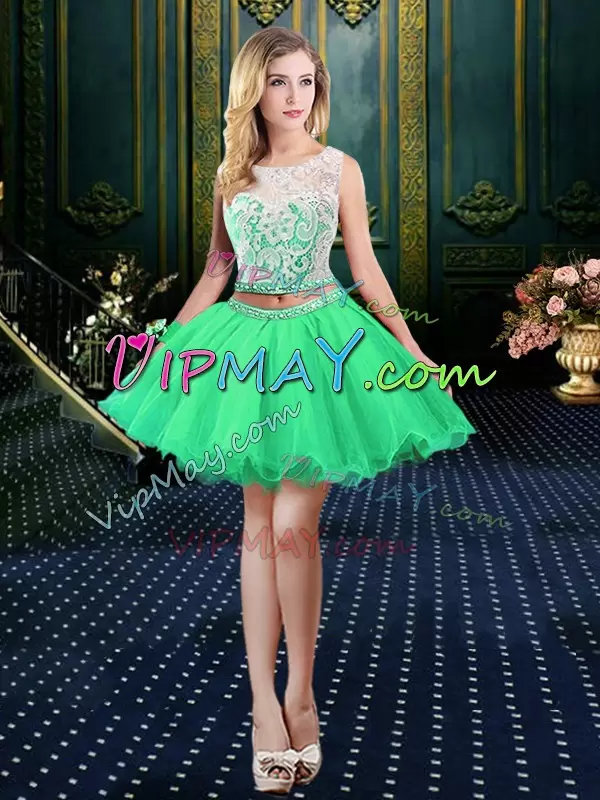 Discount Scoop Sleeveless 15 Quinceanera Dress Floor Length Lace and Sequins Tulle and Sequined