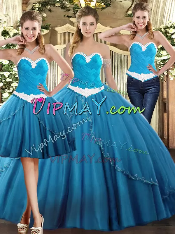 Sumptuous Sleeveless Sweetheart Lace Up Floor Length Beading 15 Quinceanera Dress Sweetheart