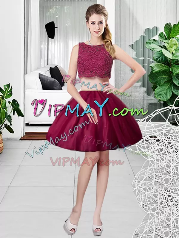 Custom Fit Sleeveless Floor Length Lace and Ruching Zipper Quince Ball Gowns with Fuchsia