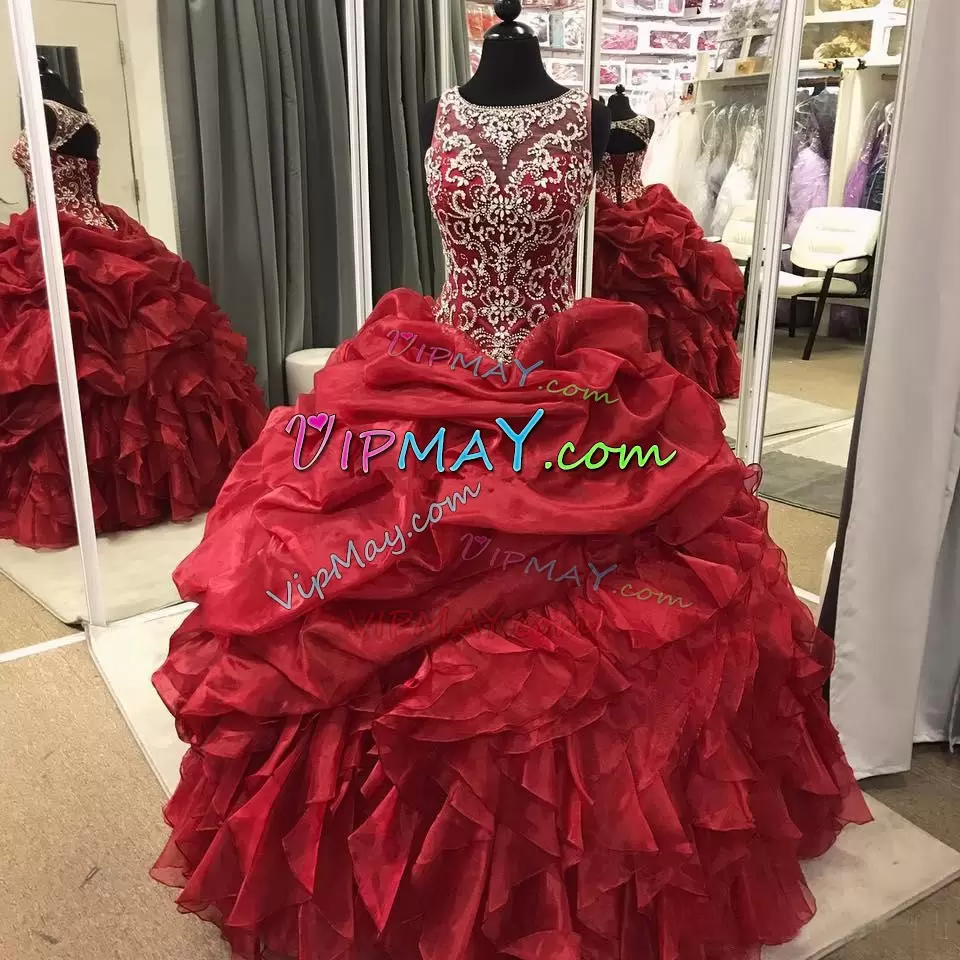 ruffled organza quinceanera dress,modest formal dress for juniors,modest and traditional quinceanera dress,modest and elegant quinceanera dress,quinceanera dress without train,custom made formal gown,illusion neck quinceanera dress,illusion neckline quinceanera dress,see through neck quinceanera dress,ruffled skirt quinceanera dress,beaded top quinceanera dress,fully beaded pageant gown,15th birthday dress,wine red quinceanera dress,wine colored quinceanera dress,traditional quinceanera dress,traditional quinceanera dress etsy,