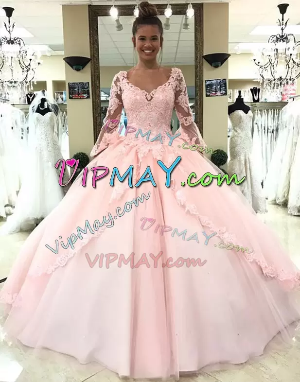 cheap party dress online free shipping,pale pink quinceanera dress,ball gowns with trains quinceanera dress,pretty quinceanera dress long sleeve,long sleeve lace quinceanera dress,blush quinceanera dress combinations,blush quinceanera dress with sleeve,cheap sweet 16 party dress,