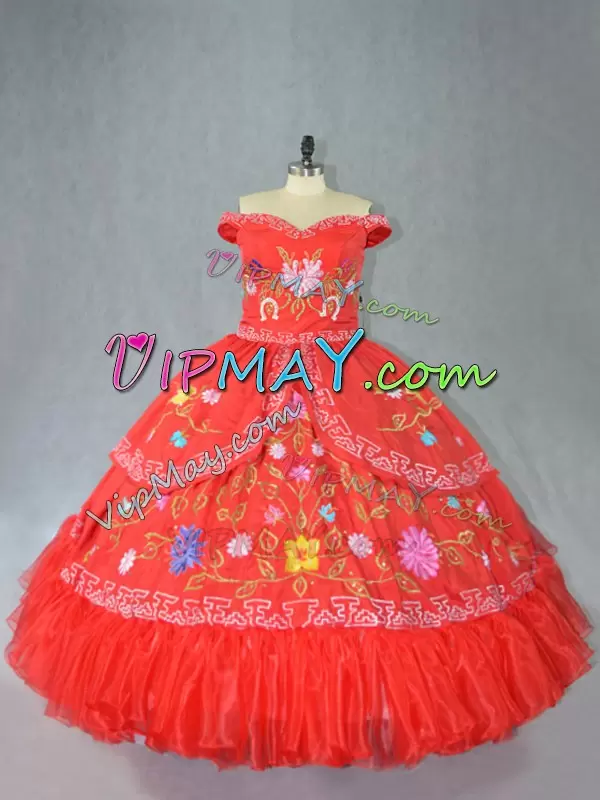 Red Sleeveless Satin Lace Up Sweet 16 Dresses for Sweet 16 and Quinceanera