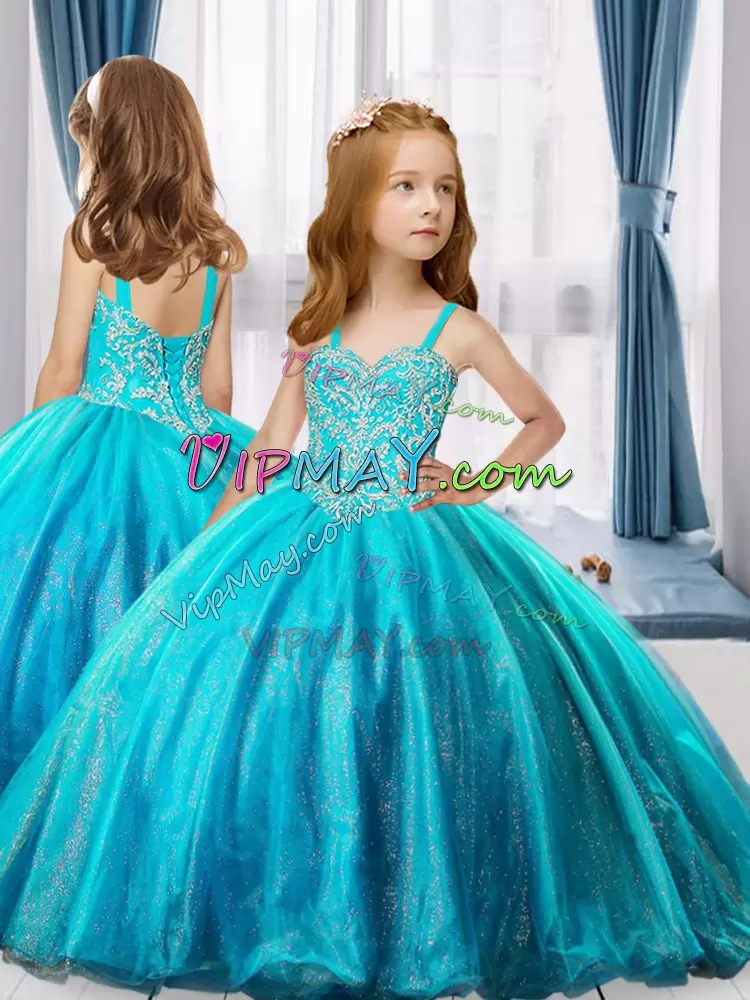 Organza Sweetheart Sleeveless Lace Up Beading Quinceanera Dresses in Blue