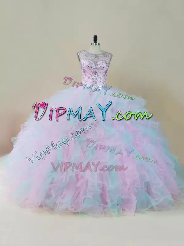 blue and pink quinceanera dresses