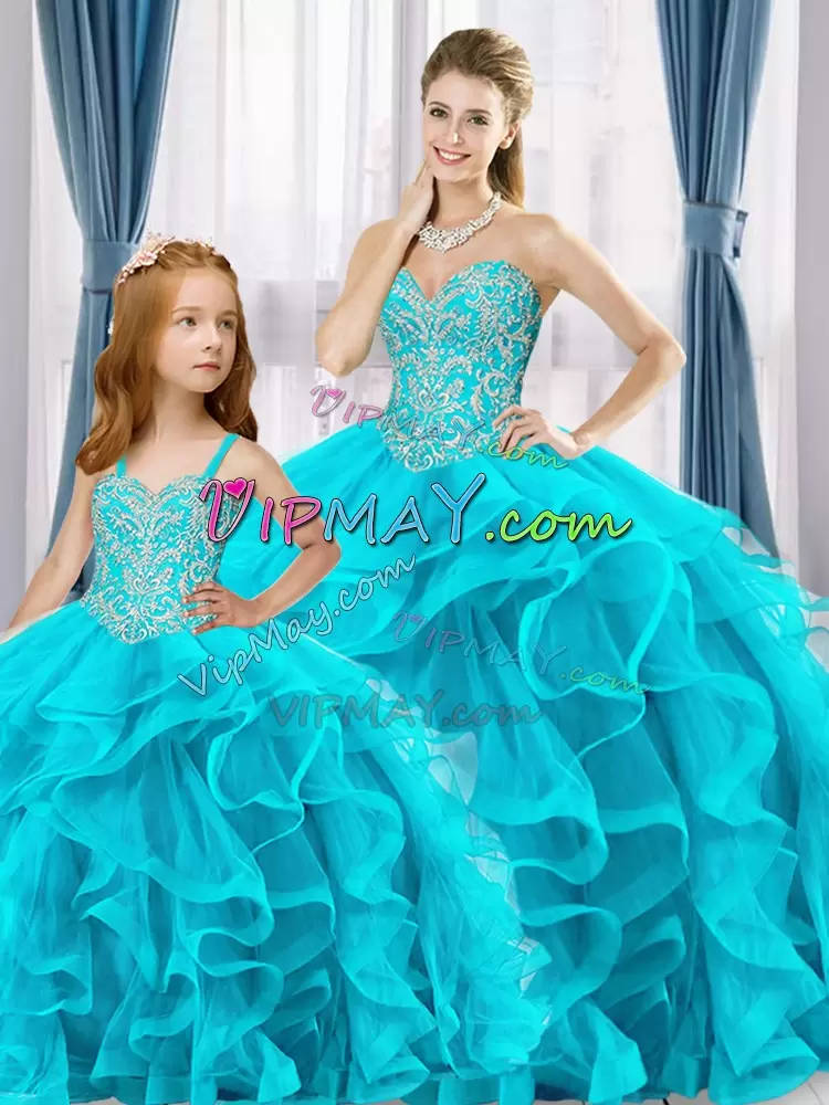 quinceanera package,strapless quinceanera aqua dress,aqua colored quinceanera dress,tulle and stain quinceanera dress,tulle quinceanera dress,ruffled skirt quinceanera dress,little girl pageant dress with embroidery,embroidery quinceanera dress,