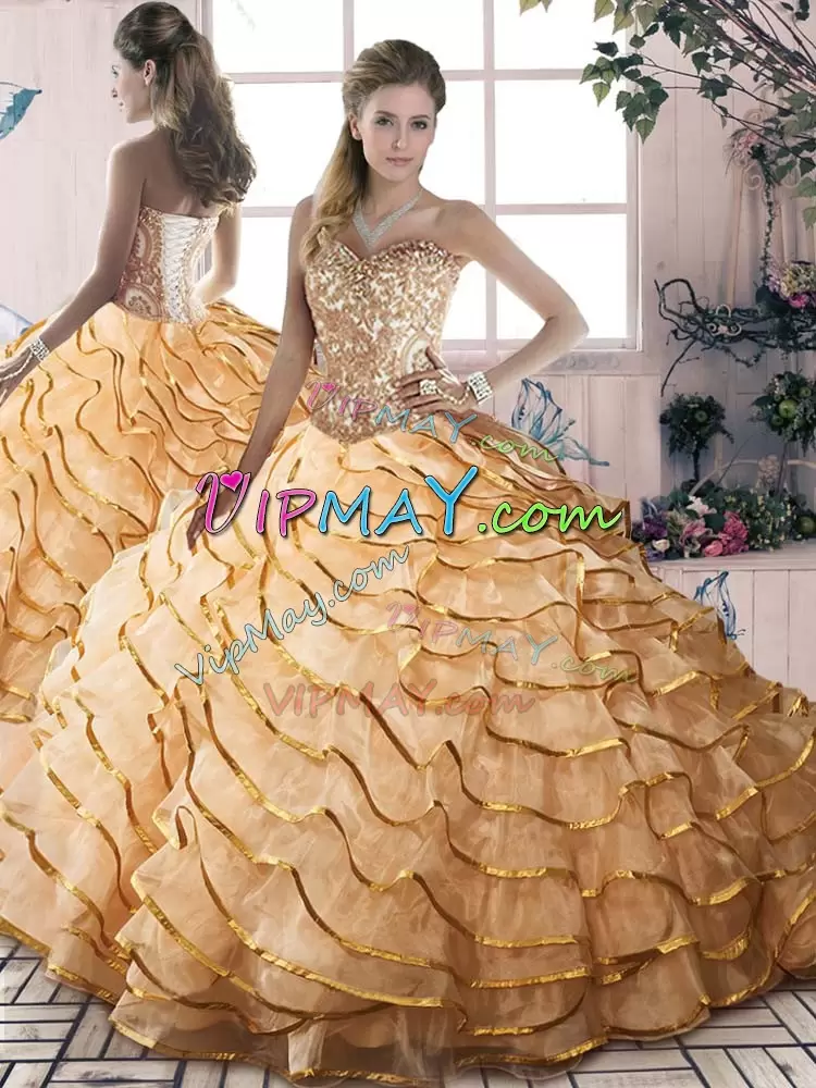 gold yellow quinceanera dress,gold quinceanera dress,ruffled organza quinceanera dress,quinceanera mall 2 piece dress,quinceanera dress great gatsby 2 piece,ruffled layers quinceanera dress,2 piece quinceanera dress,