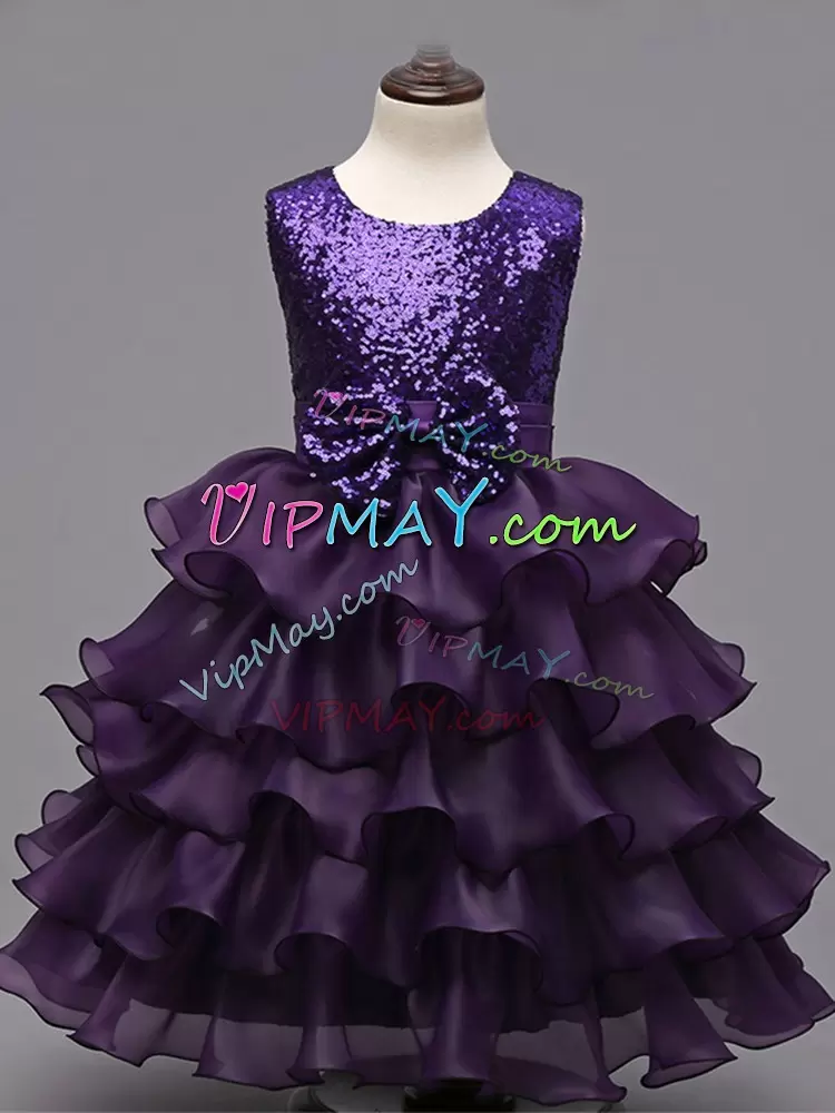 grape purple little girl pageant dress,ruffled little girl pageant dress,sequined flower girl dress,childrens pageant dress cheap,