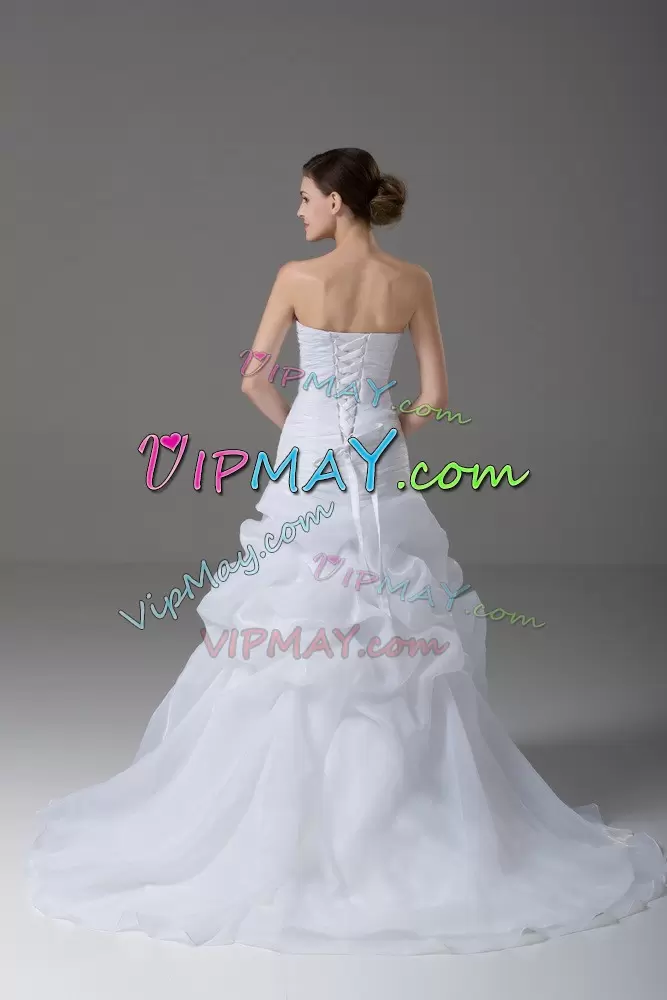 organza bottom wedding dress,wedding dress with organza skirt,sleeveless wedding gown,wedding dress with pick up skirts,simple wedding dress under 200,