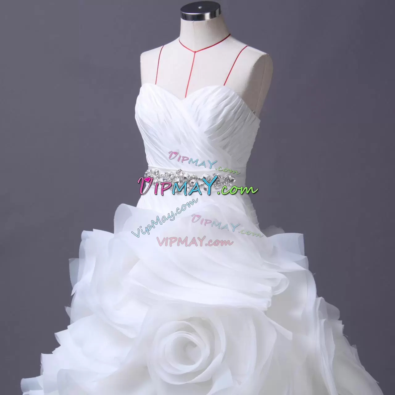 Sleeveless Sweetheart Court Train Lace Up With Train Beading and Ruching Wedding Dress Sweetheart