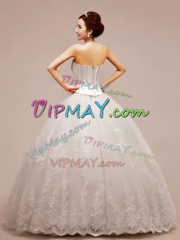 Fine White Chiffon Zipper Wedding Dresses Sleeveless Floor Length Beading and Appliques
