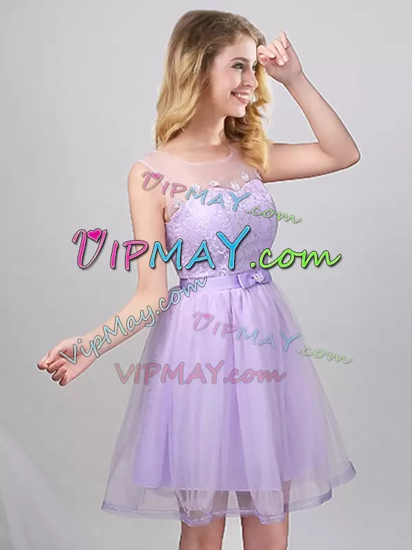 Cheap Lavender Tulle Lace Dama Dress for Quinceanera with Belt under 100