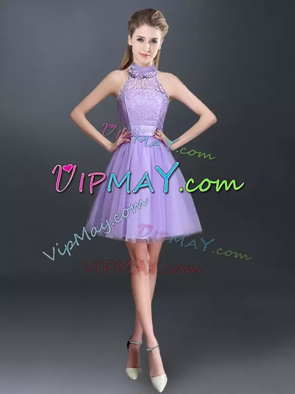 Stylish Tulle Sleeveless Mini Length Court Dresses for Sweet 16 and Lace and Appliques