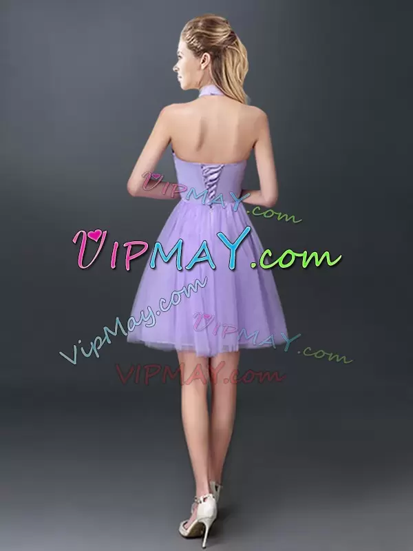 Stylish Tulle Sleeveless Mini Length Court Dresses for Sweet 16 and Lace and Appliques