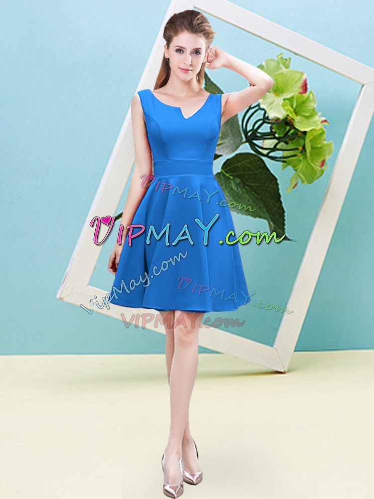 Cheap Royal Blue Mini Length Ruching Zipper Dama Dress for Quinceanera Asymmetric Sleeves