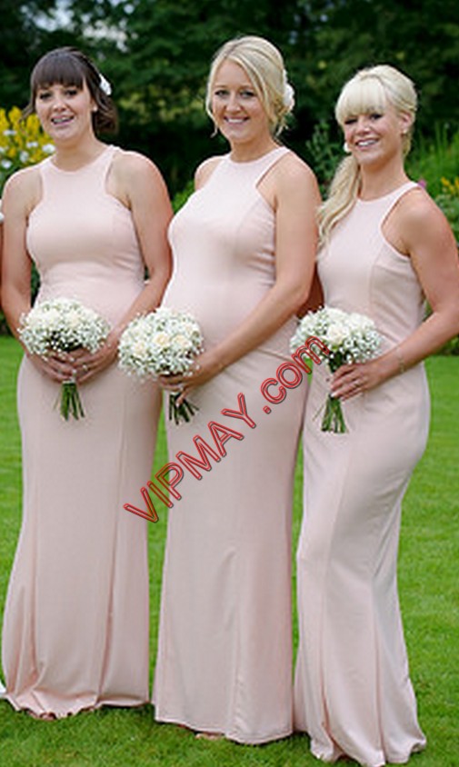 Sleeveless Scoop Ruching Bridesmaid Dress