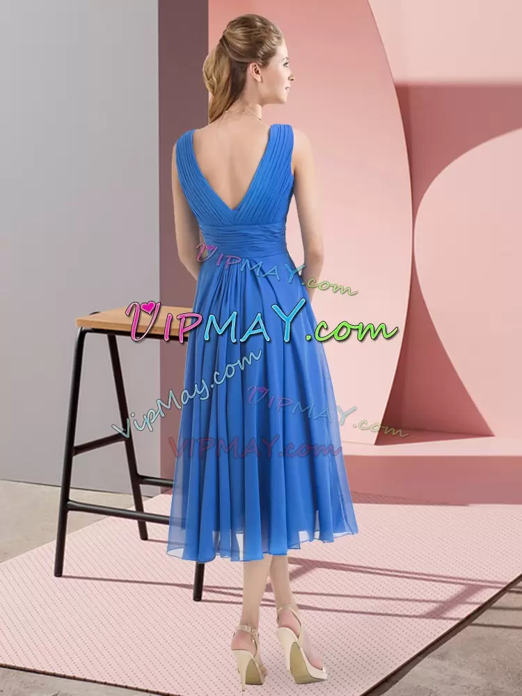 Sleeveless V-neck Beading Side Zipper Wedding Guest Dresses