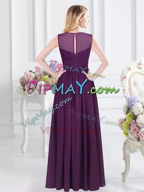 Hot Sale Sleeveless Straps Ruching Zipper Bridesmaids Dress