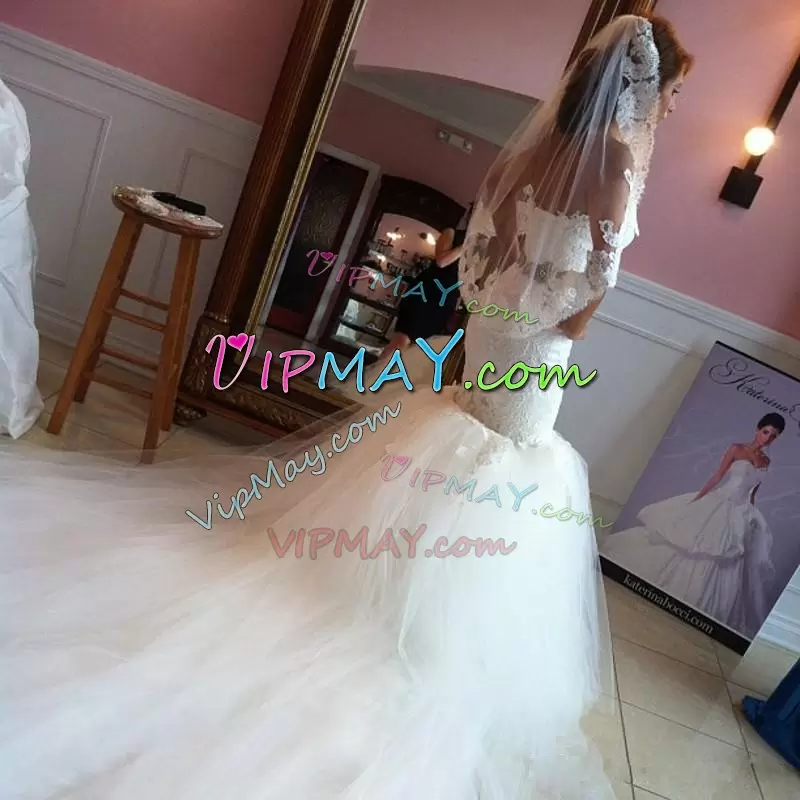 White Sleeveless With Train Beading and Appliques and Belt Lace Up Bridal Gown Sweetheart