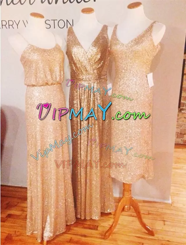 Fantastic Gold Empire Satin Sweetheart Sleeveless Beading and Lace Asymmetrical Lace Up Wedding Party Dress