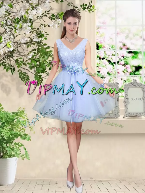 cheap light blue formal dress,quincenaera dama dress with 3d flowers,short dama dress,junior short formal dress,dama dress with belt,lace quince court dress,lace party dress for juniors,v neck dama dresses,light blue dama dress,