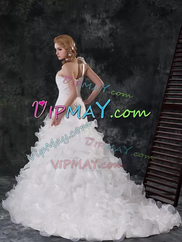 On Sale With Train Mermaid Sleeveless White Red Carpet Prom Dress Brush Train Lace Up