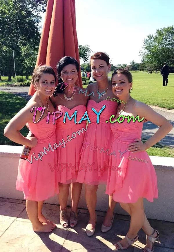 Sophisticated Sleeveless Sweetheart Ruching Bridesmaid Dresses