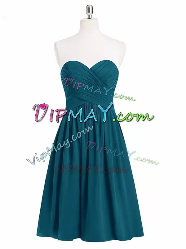 Custom Designed Dark Green Sweetheart Neckline Beading and Lace Wedding Party Dress Sleeveless Lace Up