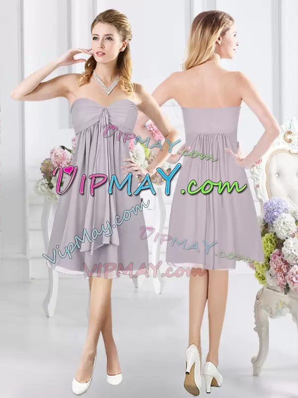 Super Sweetheart Sleeveless Chiffon Bridesmaid Dresses Ruching Side Zipper