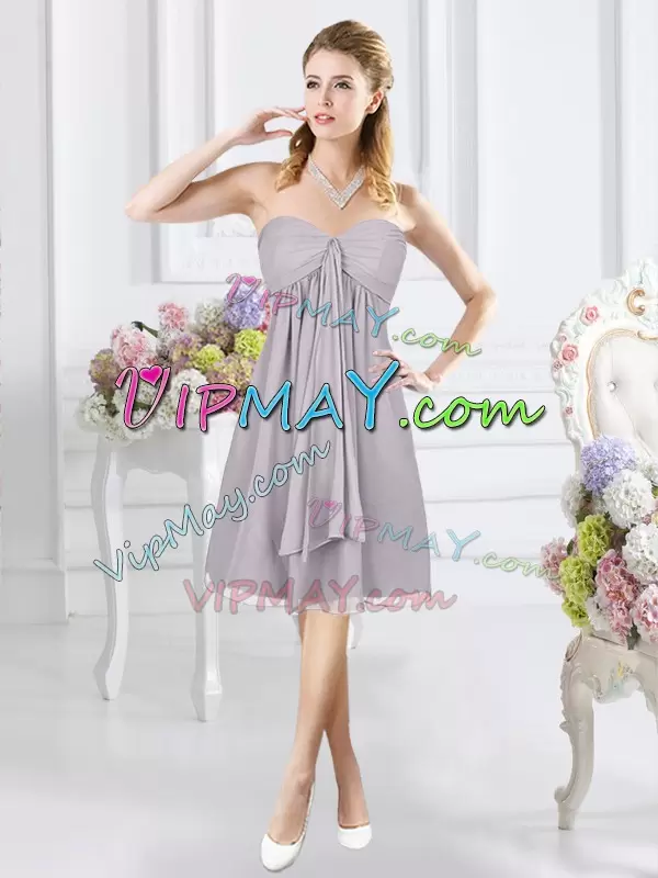 Super Sweetheart Sleeveless Chiffon Bridesmaid Dresses Ruching Side Zipper