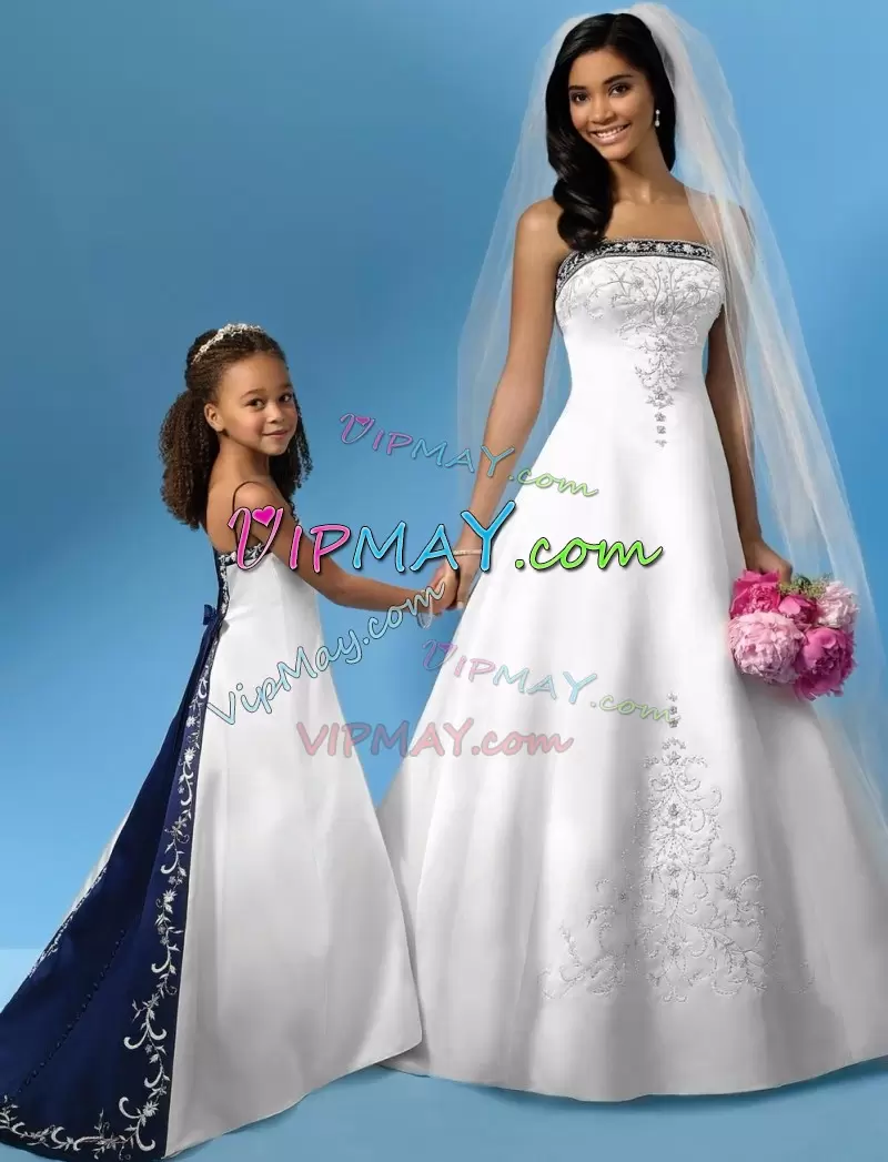 two tone wedding gown,royal blue and white plus size wedding dress,wedding dress with colored embroidery,from china free shipping wedding dress,wedding dress with blue train,wedding dress with train,color embroidered wedding dress,vintage satin wedding gowns,