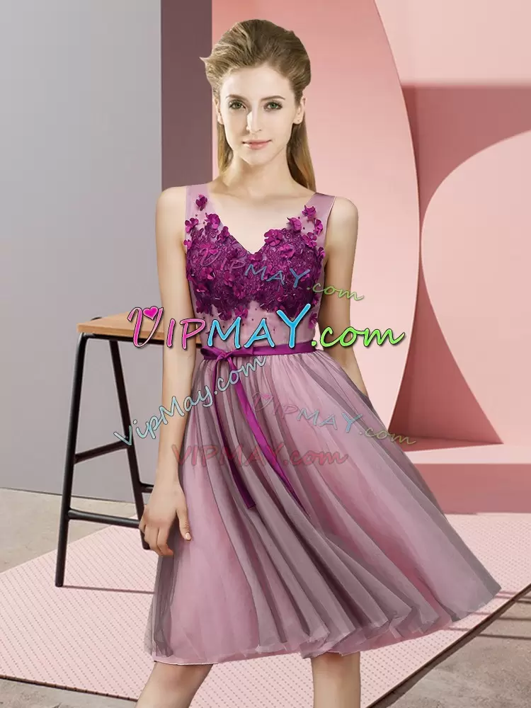 v neck dama dresses,short quince court dress,dama dress with belt,