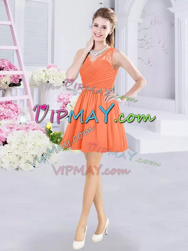 short orange bridesmaid dress,v neck bridesmaid dress knee length,v neck bridesmaid dress,chiffon short bridesmaid dress,chiffon bridesmaid dress,short dress for bridesmaids,short party dress juniors,short chiffon mother of the bride dress,