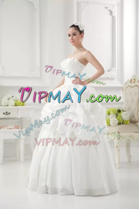 Custom Made White Lace Up Celeb Inspired Gowns Beading and Pick Ups Sleeveless Floor Length