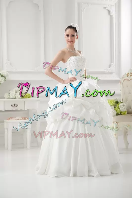 Custom Made White Lace Up Celeb Inspired Gowns Beading and Pick Ups Sleeveless Floor Length